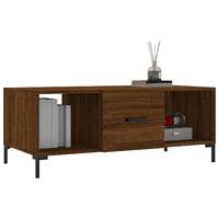 Salontafel 102x50x40 cm bewerkt hout bruineikenkleurig - thumbnail