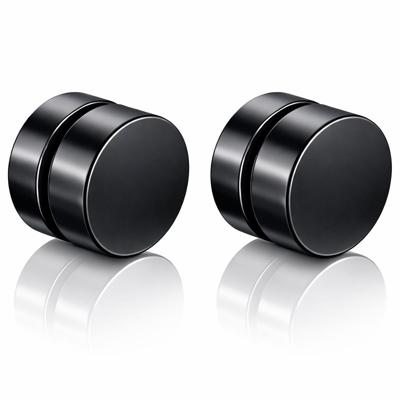 Magnetische Stud oorbellen Zwart 8mm