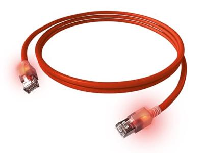 EasyLan S/FTP DualBoot® LED Kabel Cat.6A (Class EA), LSOH, rood, 2 m