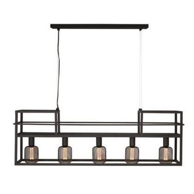 Freelight Hanglamp Culinara 5 lichts met rek L 120 cm zwart