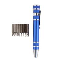 8 In 1 Multifunctional Mini Aluminum Tool Pen Screwdriver Set(Blue) - thumbnail
