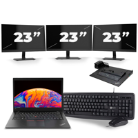 Lenovo ThinkPad L480 - Intel Core i5-8e Generatie - 14 inch - 16GB RAM - 256GB SSD - Windows 11 + 3x 23 inch Monitor - thumbnail