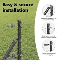 VidaXL Afrasteringspaal grijs 10 x 0,6 m (50 mm gaas) staal en pvc - thumbnail