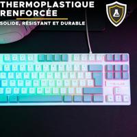 The G-Lab - Keyz Caesium TKL - gaming toetsenbord TKL 87 toetsen bedraad USB AZERTY, RGB, personaliseerbaar, 15 programmeerbare macro's - compact gamingtoetsenbord voor PC/PS4/PS5/XBOX - (wit-grijs) - thumbnail