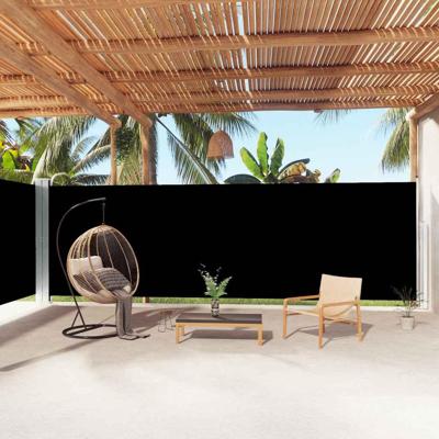 Tuinscherm uittrekbaar 200x1000 cm zwart