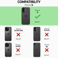 Høyde iPhone 16 hoesje - Backcover met siliconen ringen - Transparant - thumbnail