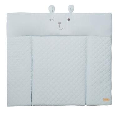 Verschoonmatje - ROBA - Benny Bear gezicht - 85 x 75 cm - Lichtblauw