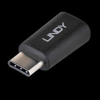 Lindy USB-C/Micro-B USB-C Micro-B Zwart - thumbnail