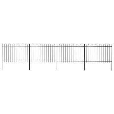 Tuinhek met ronde bovenkant 6,8x1,2 m staal zwart