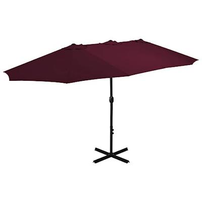 VidaXL Parasol met aluminium paal 460x270 cm bordeauxrood