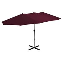 VidaXL Parasol met aluminium paal 460x270 cm bordeauxrood - thumbnail
