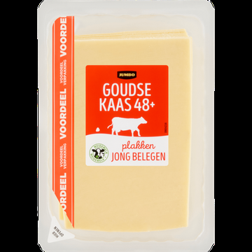 Jumbo Goudse Kaas Jong Belegen 48+ Plakken Voordeelverpakking 400 g
