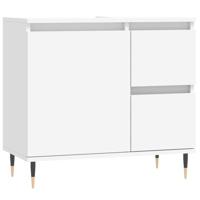 Badkamerkast 65x33x60 cm bewerkt hout wit - thumbnail