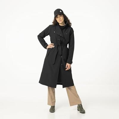 Trench Coat Long Regenjas Dames Black Trench Coat Long Regenjas Dames Black
