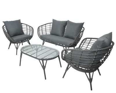 Evora loungeset wicker grijs Decoris - Decoris