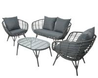 Evora loungeset wicker grijs Decoris - Decoris - thumbnail