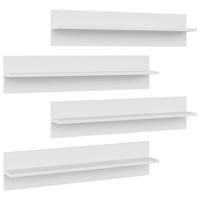 VidaXL Wandschappen 4 st 80x11,5x18 cm bewerkt hout wit - thumbnail