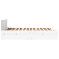 Bedframe met hoofdeinde zonder matras 160x200 cm wit - thumbnail