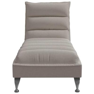 Chaise longue met kussens stof taupe Chaise longue met kussens stof taupe