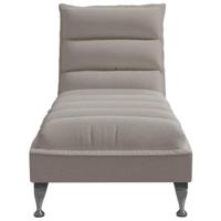 Chaise longue met kussens stof taupe - thumbnail