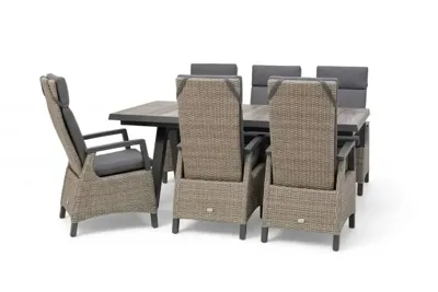 Trestino diningset vesoul barree (6 zitplaatsen antraciet