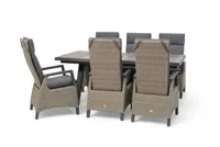 Trestino diningset vesoul barree (6 zitplaatsen antraciet - thumbnail