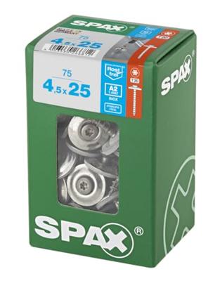 SPAX 4577000450257 Spengler-schroef 4.5 mm 25 mm T-STAR plus RVS A2 75 stuk(s)