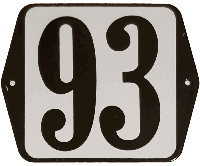 Huisnummer naambordje standaard 15x12 cm nummer 93 - Warentuin mix - thumbnail