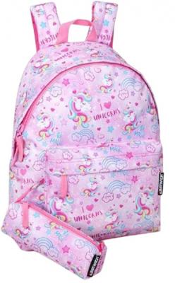 Eastwick rugzak met etui I Love Unicorns meisjes 16 liter roze Eastwick rugzak met etui I Love Unicorns meisjes 16 liter roze