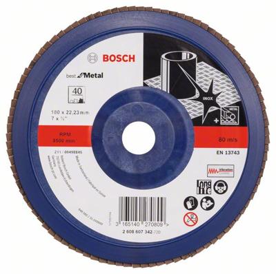 Bosch Accessoires 1 Lamellenschijf 180 X571, Best for Metal recht, kunststof, 40 - 2608607342