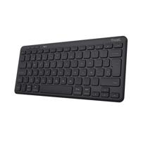 Trust Lyra Spaans Bluetooth-toetsenbord, QWERTY-toetsenbord, 85% gerecycled kunststof, multiapparaat, draadloos, compact, oplaadbaar, voor Windows, Mac, PC, laptop, tablet, iPad, Android, iOS, zwart - thumbnail