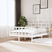 Bedframe massief grenenhout wit 140x200 cm - thumbnail