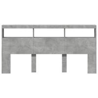 Hoofdbordkast met LED-verlichting 200x17x102 cm betongrijs - thumbnail