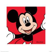 Kunstdruk Mickey Mouse - Red 40x40cm - thumbnail