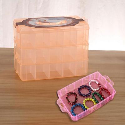 Grote opslagcapaciteit vak drie laag grote 36 slots" Plastic Craft accessoires baarden sieraden opslag Box Container huis Organizer(Orange)"