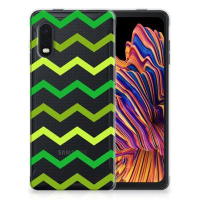 Samsung Xcover Pro | TPU bumper | Zigzag Groen Samsung Xcover Pro | TPU bumper | Zigzag Groen