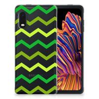 Samsung Xcover Pro | TPU bumper | Zigzag Groen - thumbnail