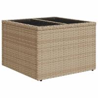 7-delige Loungeset met kussens poly rattan beige - thumbnail
