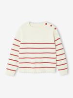 Sierlijke marinièretrui meisjes framboos - thumbnail