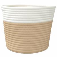 VidaXL Opbergmanden 2 st ø 24x18 cm katoen beige en wit - thumbnail