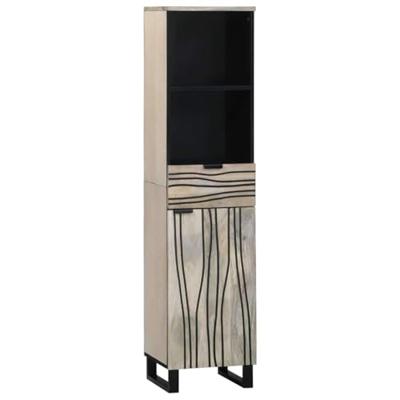 Badkamermeubelset met lade 4 pcs Walnoot Bruin Bewerkt hout