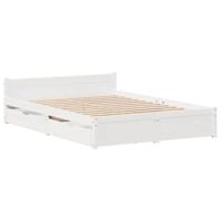 Bedframe zonder matras massief grenenhout wit 140x200 cm - thumbnail