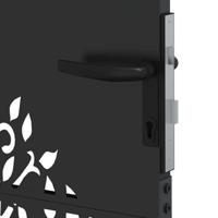 Tuinpoort met slot Zwart 105 x 125 cm Poedergecoat staal - thumbnail