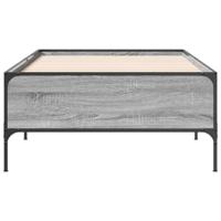 Bedframe bewerkt hout en metaal grijs sonoma eiken 100x200 cm - thumbnail