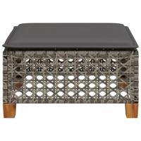 Tuinkruk met kussen 63,5x56x32 cm poly rattan grijs - thumbnail
