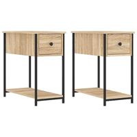 Nachtkastjes 2 st 30x60x60 cm bewerkt hout sonoma eikenkleurig - thumbnail