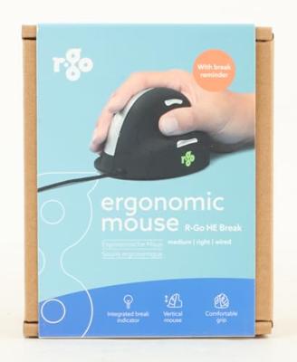 R-Go HE ergonomische muis, medium, met draad, voor rechtshandigen - thumbnail