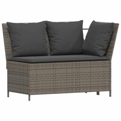 4-delige Tuinset met kussens poly rattan grijs 4-delige Tuinset met kussens poly rattan grijs