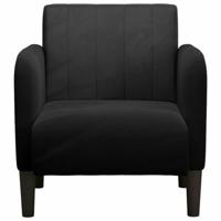 Fauteuil met armleuningen 54 cm fluweel zwart - thumbnail