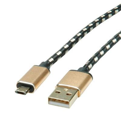 ROLINE GOLD USB 2.0 Kabel, USB A Male - Micro USB B Male, 1,8 m ROLINE GOLD USB 2.0 Kabel, USB A Male - Micro USB B Male, 1,8 m